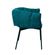 4 Kit 2 Cadeiras Joy Rivatti 63 cm -Largura- Estofado em Tecido Azul Entardecer e Base em Aco Preto